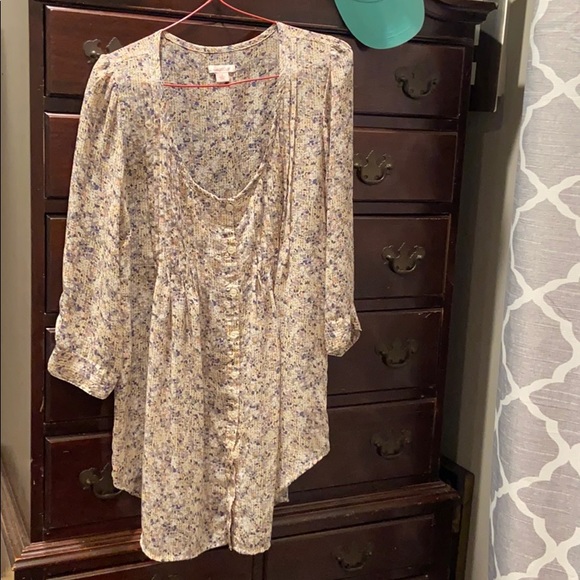 Xhilaration Tops - Feminine floral sheer tunic